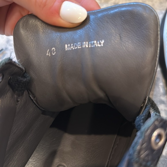 Jimmy Choo Belgravia Black Croc Embossed Leather High Top Sneakers Size EU 48 - Picture 8 of 11